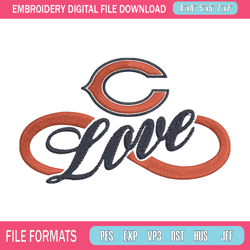 love chicago bears embroidery design, chicago bears embroidery, nfl embroidery, sport embroidery, embroidery design