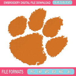 tiger paws logo embroidery design, ncaa embroidery, sport embroidery,logo sport embroidery,embroidery design