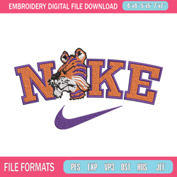 tiger nike embroidery design, cartoon embroidery, nike design, embroidery file, embroidery shirt, digital download 1