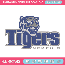 tigers memphis logo embroidery design, ncaa embroidery, sport embroidery,logo sport embroidery,embroidery design