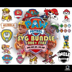 1000 files paw patrol cartoon svg bundle design