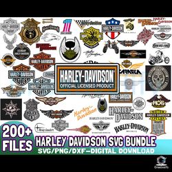 200 file harley davidson skull logo svg bundle design