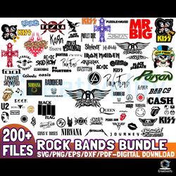 200 files rock bands music bundle svg cricut