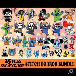 25 files stitch bundle horror design svg digital