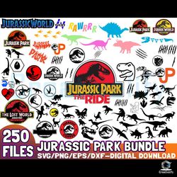 250 files jurassic park bundle design svg cutting