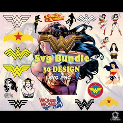 30 wonder woman svg bundle files digital download