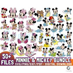 50 files disney minnie and mickey baby svg bundle