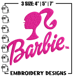 barbie logo and her embroidery, barbie logo and her embroidery, logo design, embroidery file-seibel shop