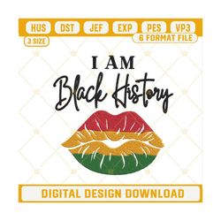 i am black history afro lips machine embroidery designs instant download.jpg