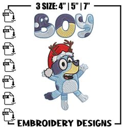 bluey boy embroidery design, bluey embroidery, embroidery file, chrismas embroidery, anime shirt, digital download,anime