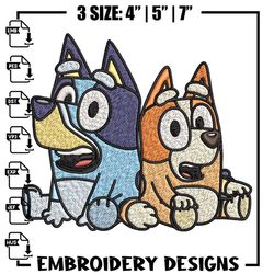 bluey and bingo embroidery, bluey embroidery, embroidery file, cartoon design, cartoon shirt, digital download.,anime em