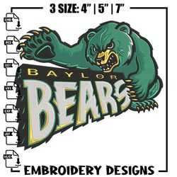 baylor bears poster embroidery design, sport embroidery, logo sport embroidery, embroidery design, ncaa embroidery,anime