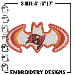 batman symbol tampa bay buccaneers embroidery design, buccaneers embroidery, nfl embroidery, logo sport embroidery,anime