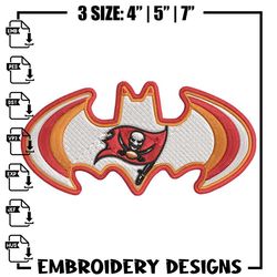 batman symbol tampa bay buccaneers embroidery design, buccaneers embroidery, nfl embroidery, logo sport embroidery.,anim
