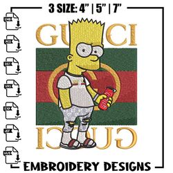 bart gucci embroidery design, gucci embroidery, embroidery file, logo shirt, sport embroidery, digital download,anime em