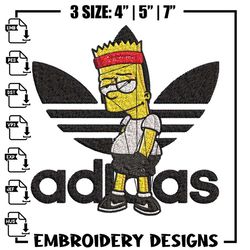 bart adidas embroidery design, adidas embroidery, embroidery file, brand embroidery, logo shirt, digital download,anime