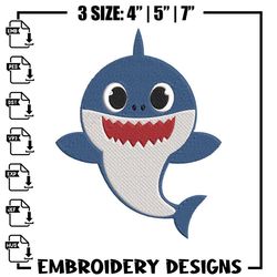 baby shark embroidery design, shark embroidery, embroidery file, embroidery design, digital download.,anime embroidery.j