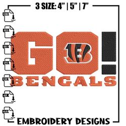 cincinnati bengals go embroidery design, bengals embroidery, nfl embroidery, logo sport embroidery, embroidery design,em