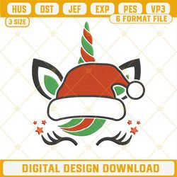 christmas unicorn santa hat machine embroidery design file.jpg