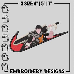 berserk nike embroidery design, berserk embroidery, nike design, embroidery file, anime shirt, digital download.,anime e