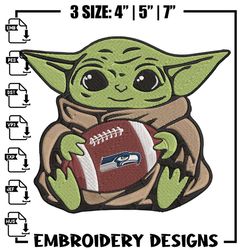 baby yoda seattle seahawks embroidery design, seattle seahawks embroidery, nfl embroidery, logo sport embroidery.,anime