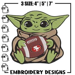 baby yoda san francisco 49ers embroidery design, 49ers embroidery, nfl embroidery, sport embroidery, embroidery design.,