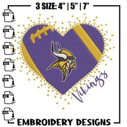 heart minnesota vikings embroidery design, minnesota vikings embroidery, nfl embroidery, logo sport embroidery..jpg