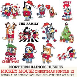 utah utes bundle 12 zip bluey christmas cut files,for cricut,svg eps png dxf,instant download