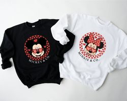 valentines day sweatshirt, valentines day hoodie, valentines day shirt, couple valentines day, minnie mouse, mickey mous