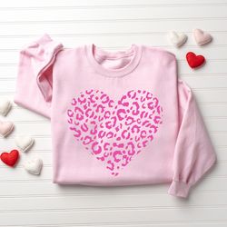 leopard heart sweatshirt, love sweatshirt, valentines sweatshirt, valentine gift, love sweatshirt for women, valentines