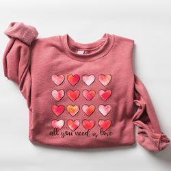 retro heart valentines sweatshirt, womens valentine sweatshirt, teacher valentine sweatshirt, love sweatshirt, valentine