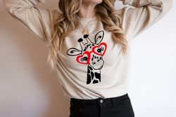 valentines day sweatshirt, giraffe sweatshirt, women valentines sweatshirt, funny valentine shirt, cute valentine shirt,