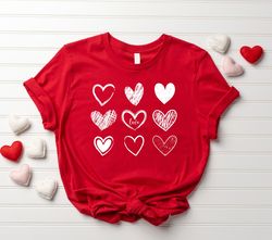 womens valentines day shirt, cute hearts valentines shirt, love shirt, teacher valentine shirt, funny valentine day tee,