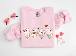 valentine sweatshirt, valentines day sweatshirt, valentines ghost sweatshirt, cute ghost sweater, valentines gift, spook