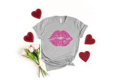 valentines day shirt, lips shirt, lips kiss tee, cute valentine shirt, cute valentine tee, love shirt