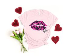 valentines leopard print lip shirt, xoxo shirt, love valentines yall  shirt, cute valentines day shirt, cute heart shirt