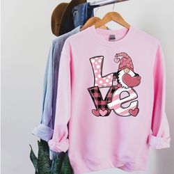 Valentine Gnome Shirt, Love Gnome Shirt, Valentines Day Shirt, Valentines Shirt, Couple Shirt, Gifts for Her, Leopard Lo