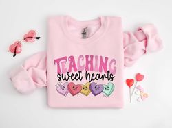 valentines day teacher sweatshirt, teaching sweethearts teacher shirts, teacher valentines day gift,love teacher shirt,v