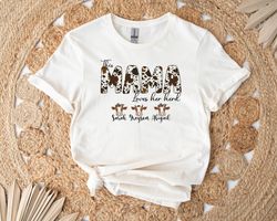 custom cow mama shirt, cow print shirt, personalized gifts, mothers day gift, grandma sweatshirt, custom farmer shirt, m