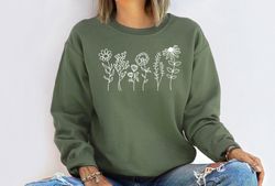 flower sweatshirts,gift for her,wildflower hoodie,floral sweatshirt,wildflowers sweatshirt,mothers day shirt,sentimental