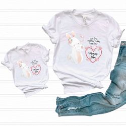 rabbit mommy and me shirt, customized mom and child tee,matching mommy and me shirt, mothers day mommy and baby tee,mom