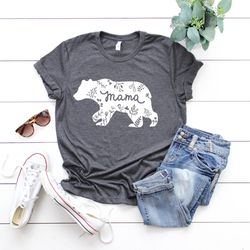 floral mama bear shirt, mama bear shirt, momlife shirt, mothers day gift, gift for mothers, cute mom shirt