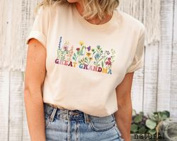 great grandma shirt, great grandma wildflowers shirt, great grandma gift, gift for great grandma, mothers day gift,great