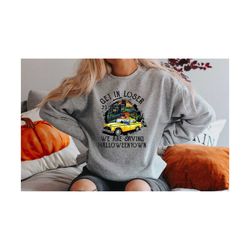 get in loser we are saving halloween town, vintage hallowentown est 1998 sweatshirt, halloweentown sweatshirt, pumpkin h