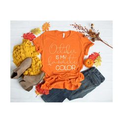 october is my favorite color shirt,thankful fall, fall shirt,fall family shirts, thanksgiving shirts, blessed shirt,cute