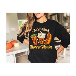 cute horror movie shirt, horror characters shirt, horror shirt,lets watch horror movie shirt,funny halloween shirt,horro