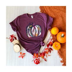 custom watercolor pumpkin tshirt, colorful pumpkin shirt,pumpkin shirt, halloween shirt, autumn shirt, cute fall shirt,