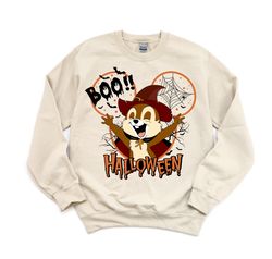chip and dale halloween sweatshirts, halloween custom family shirt, halloween disney shirt, disney boo halloween shirt,