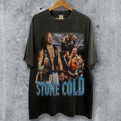 retro stone cold steve austin t-shirt, steve austin vintage 90s bootleg style t-shirt, stone cold gift for women and man