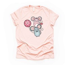 valentines day, cute mouse couple in love, valentine mice design, premium unisex shirt, 3 color choices, 3x, 4x, plus si
